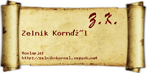Zelnik Kornél névjegykártya