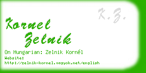 kornel zelnik business card