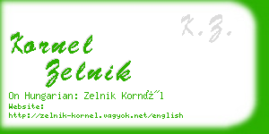 kornel zelnik business card